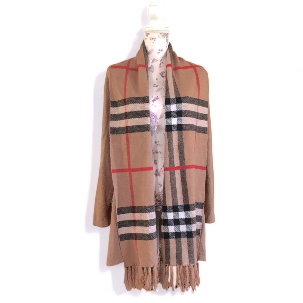 Stylish Scarf  Open Cardigan Sweater